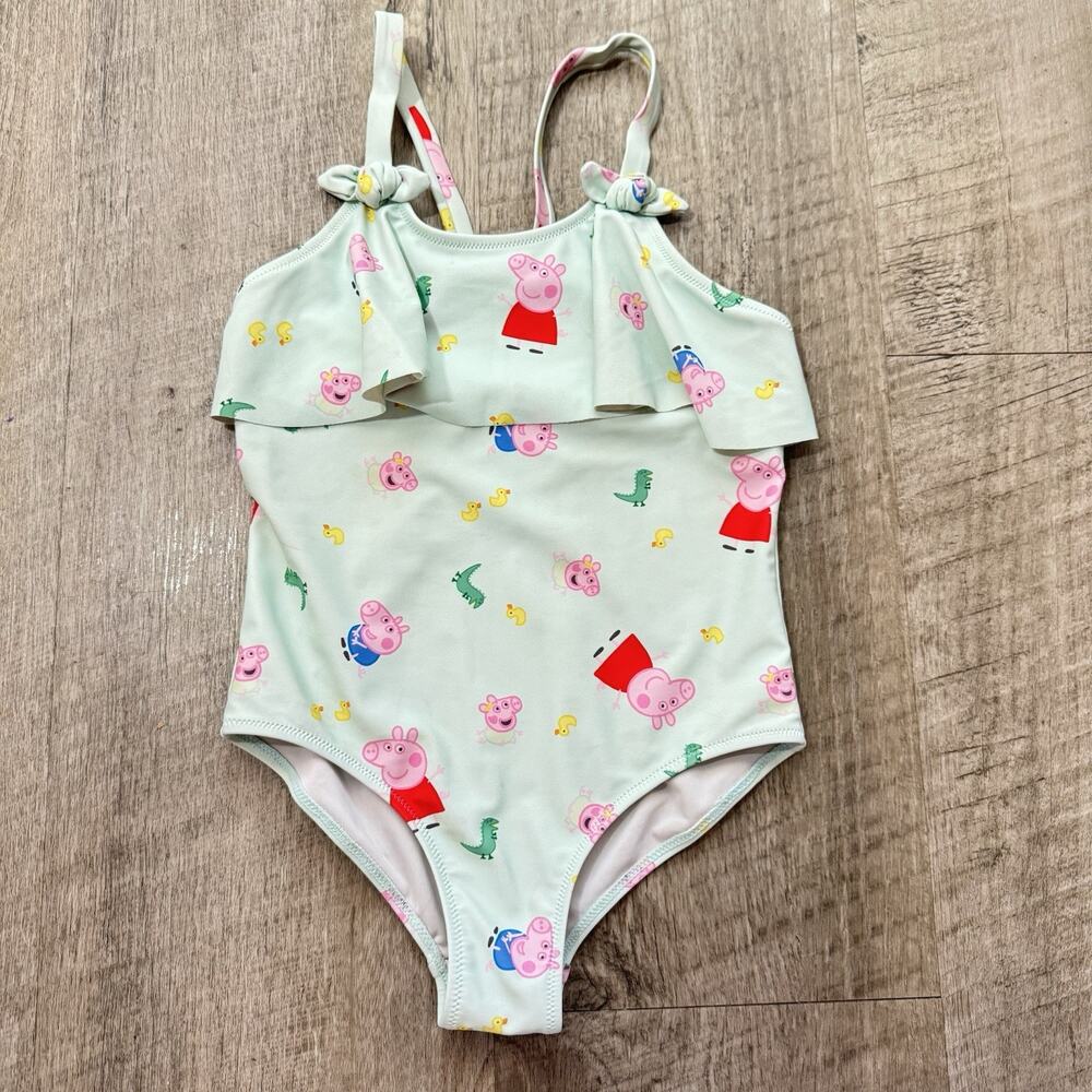 Zara Peppa Pig Girls Size 6 One Piece Ruffle Bow